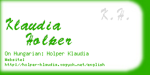 klaudia holper business card